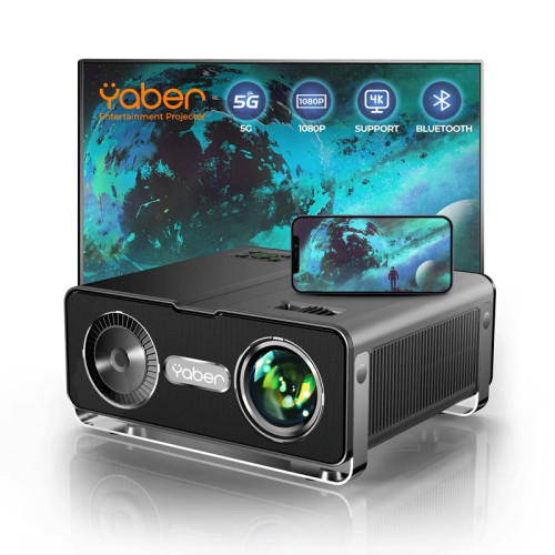 ویدئو پروژکتور تصویری بلوتوث وای فای 5G YABER V10