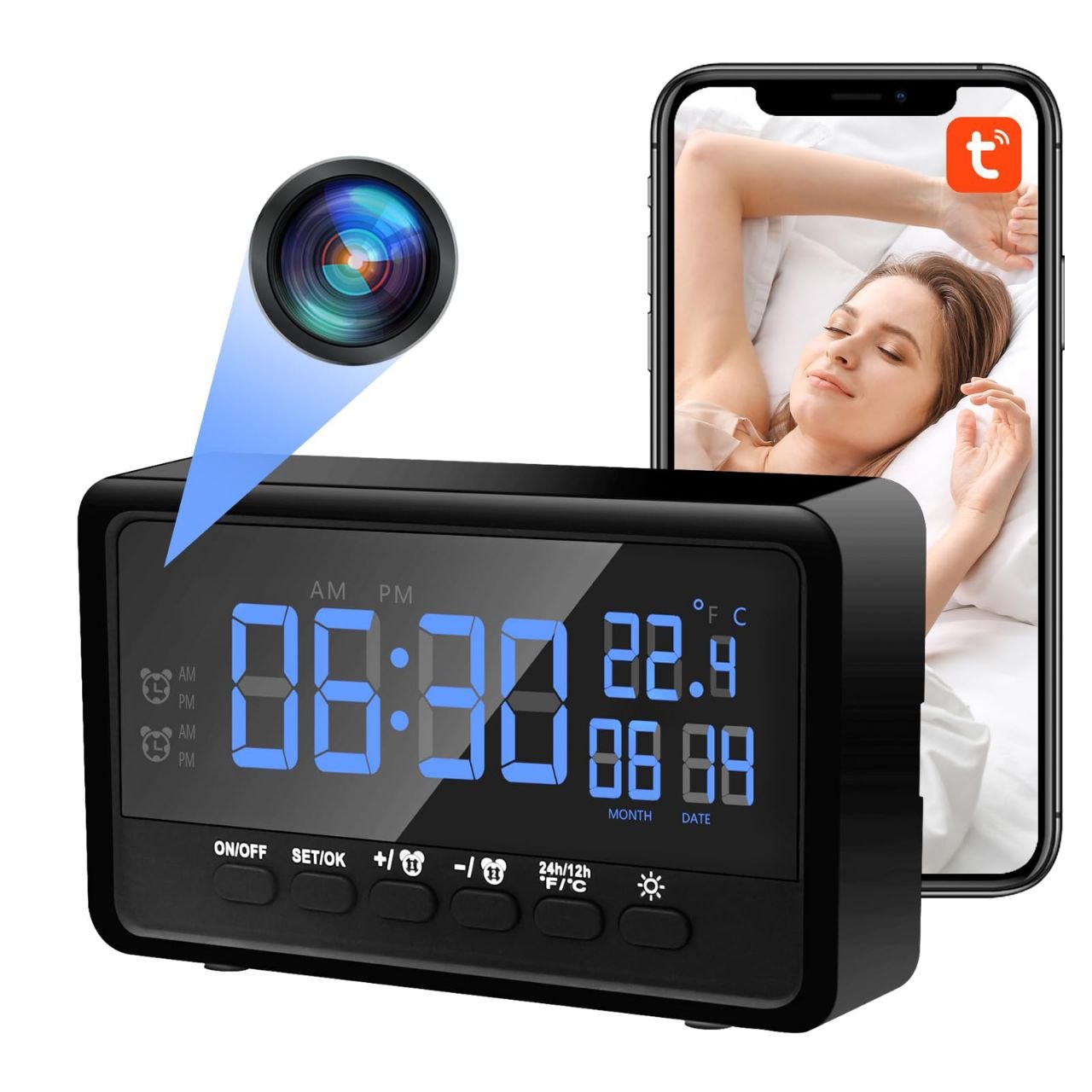 ساعت زنگ دار فای دوربین مخفی  HD 1080P Nisanmoon