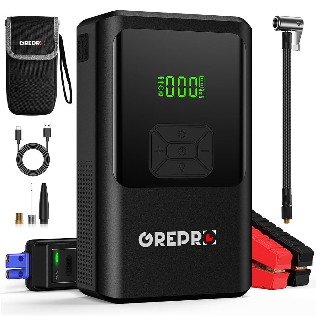 جامپ استارت 3000mAh کامیون و سواری GREPRO  5 in 1