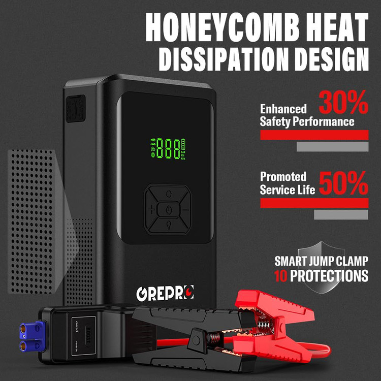 جامپ استارت 3000mAh کامیون و سواری GREPRO 5 in 1
